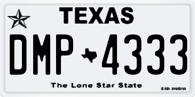 TX license plate DMP4333