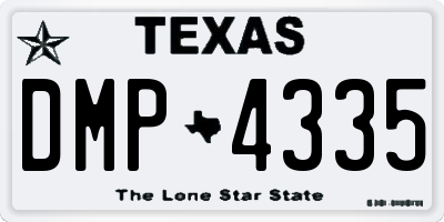 TX license plate DMP4335
