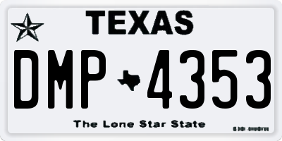 TX license plate DMP4353