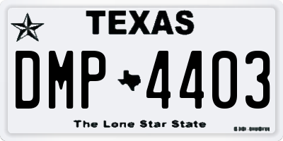 TX license plate DMP4403