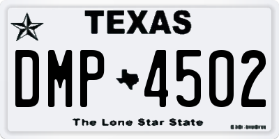 TX license plate DMP4502