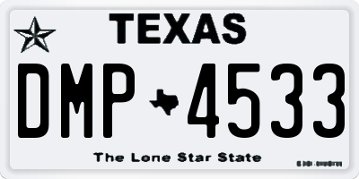 TX license plate DMP4533