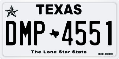 TX license plate DMP4551