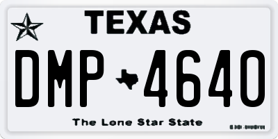 TX license plate DMP4640