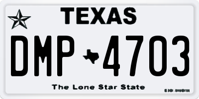 TX license plate DMP4703