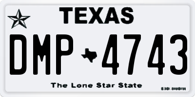 TX license plate DMP4743
