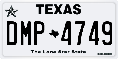 TX license plate DMP4749