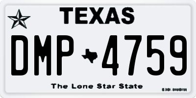 TX license plate DMP4759