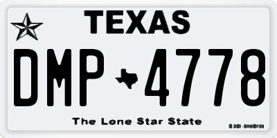 TX license plate DMP4778
