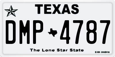 TX license plate DMP4787