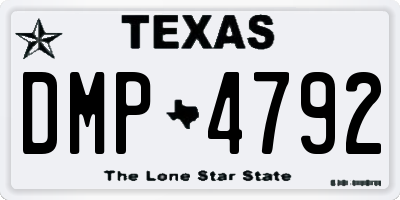 TX license plate DMP4792