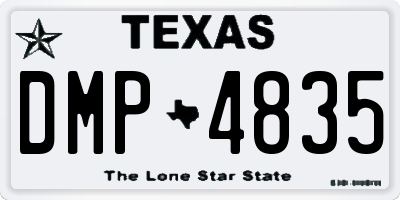 TX license plate DMP4835