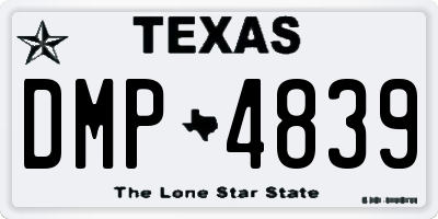 TX license plate DMP4839