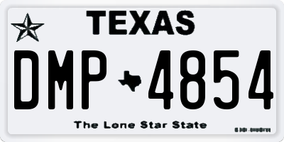 TX license plate DMP4854