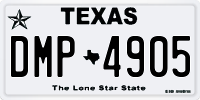 TX license plate DMP4905
