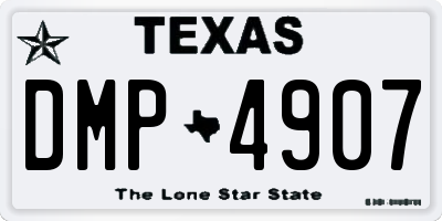 TX license plate DMP4907