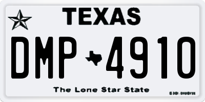 TX license plate DMP4910