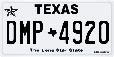 TX license plate DMP4920