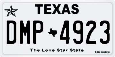 TX license plate DMP4923