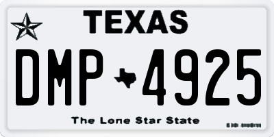 TX license plate DMP4925