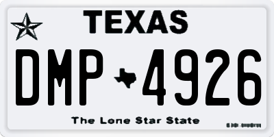 TX license plate DMP4926