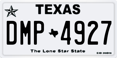 TX license plate DMP4927