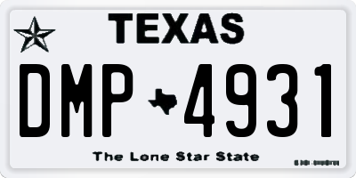 TX license plate DMP4931