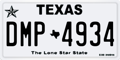 TX license plate DMP4934
