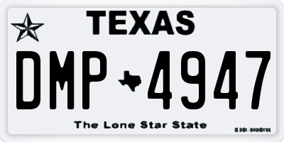 TX license plate DMP4947