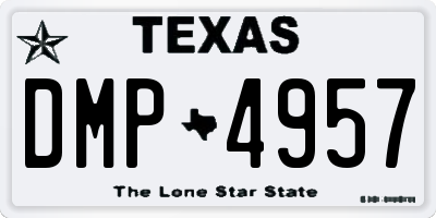 TX license plate DMP4957