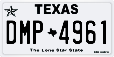 TX license plate DMP4961