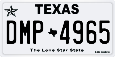 TX license plate DMP4965