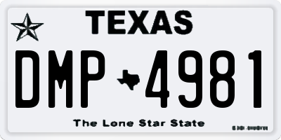 TX license plate DMP4981
