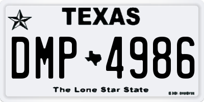 TX license plate DMP4986
