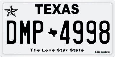 TX license plate DMP4998