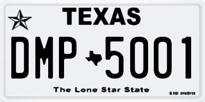 TX license plate DMP5001