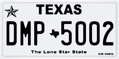 TX license plate DMP5002