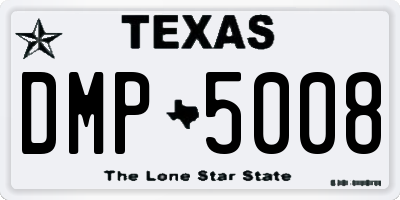 TX license plate DMP5008