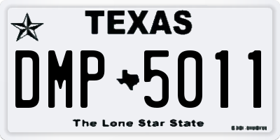 TX license plate DMP5011