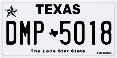 TX license plate DMP5018