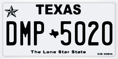 TX license plate DMP5020
