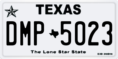 TX license plate DMP5023