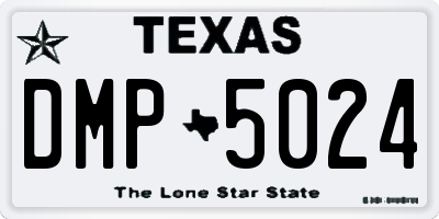 TX license plate DMP5024