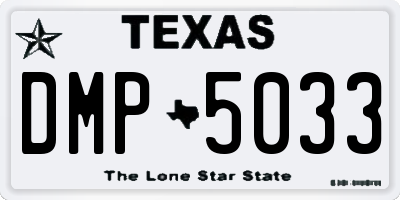 TX license plate DMP5033