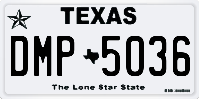 TX license plate DMP5036