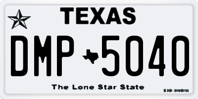 TX license plate DMP5040