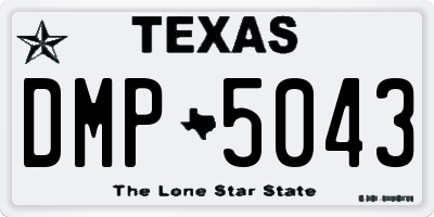 TX license plate DMP5043
