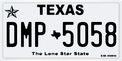TX license plate DMP5058