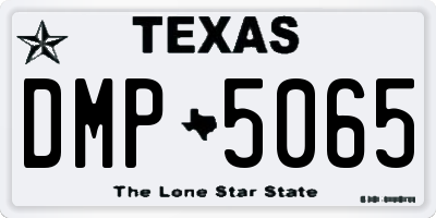 TX license plate DMP5065