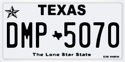 TX license plate DMP5070